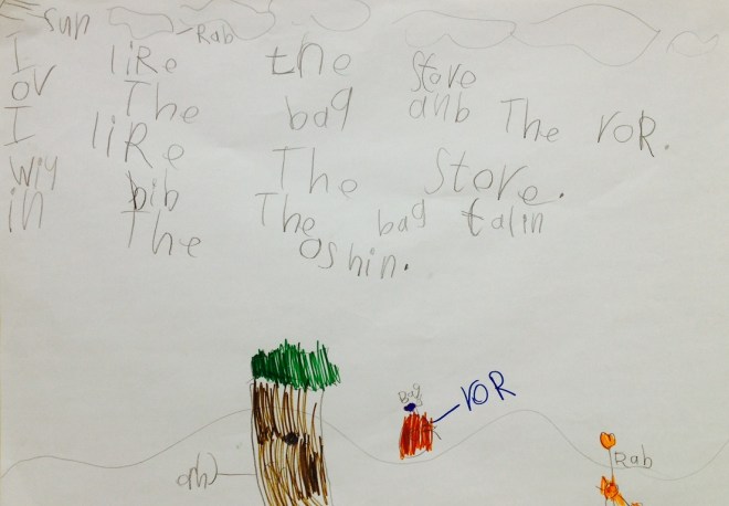 'I like the story of the bug and the rock. I like the story with bug. The bug fell in the ocean'